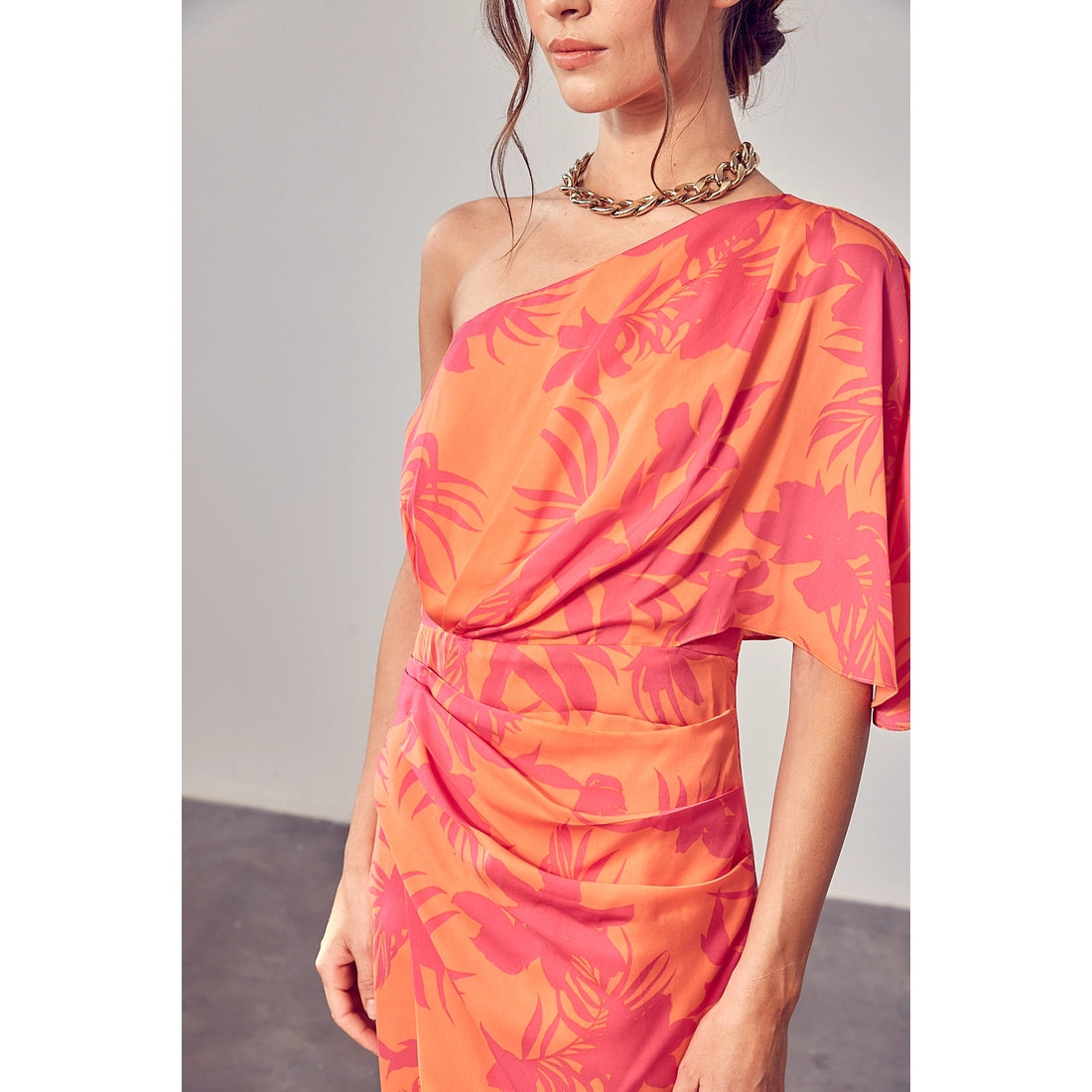 Papaya Floral Dress