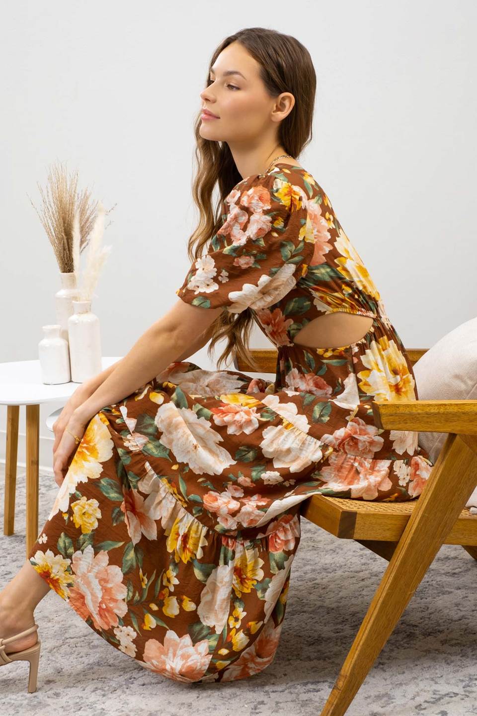 Floral Cutout Dress