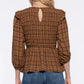 Plaid Smocked Top