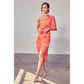 Papaya Floral Dress